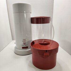 The Iced Tea Pot By Mr. Coffee TM1.1 Red 2 Quart Brewer Base With Pitcher & Lids